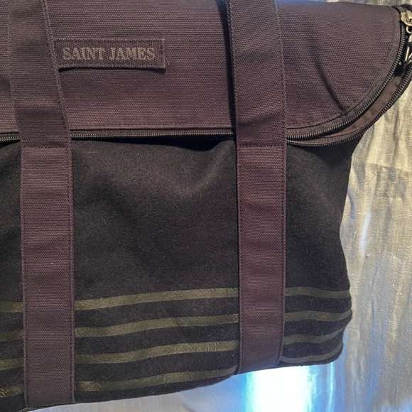 Saint James weekend tote bag. Cotton. Black. Zipper all around. Well made. - Picture 7 of 12